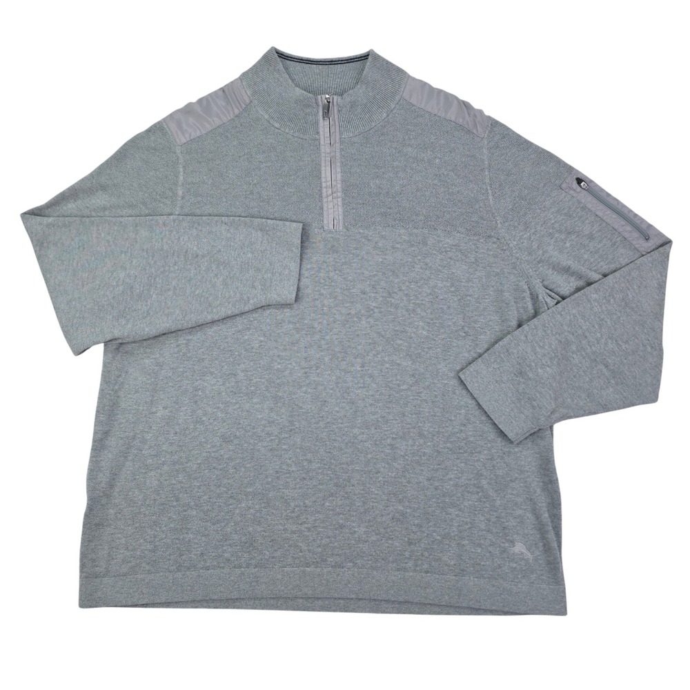 Tommy Bahama IslandZone Pullover Mens XXL Gray Coolmax 1/4 Zip Sleeve Pocket